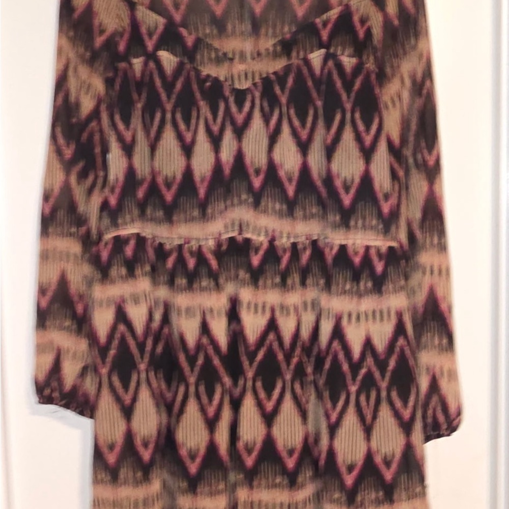 Express Multicolor Long Sleeve Dress